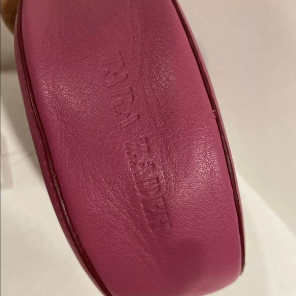 Tara Zadeh Azar Leather Clutch Fuchsia Retail $570 Made In Spain - Picture 8 of 11